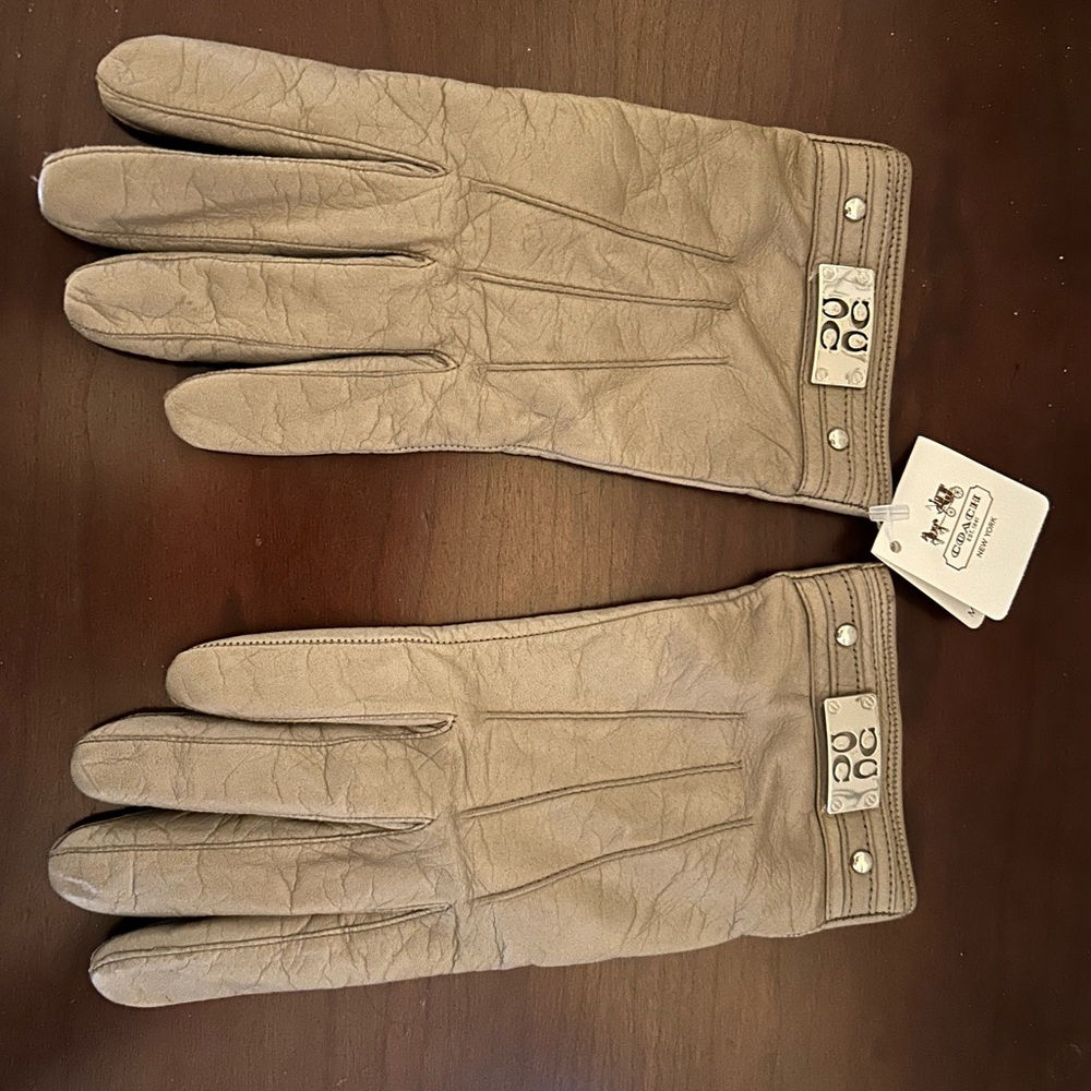 Vintage Coach leather and cashmere gloves